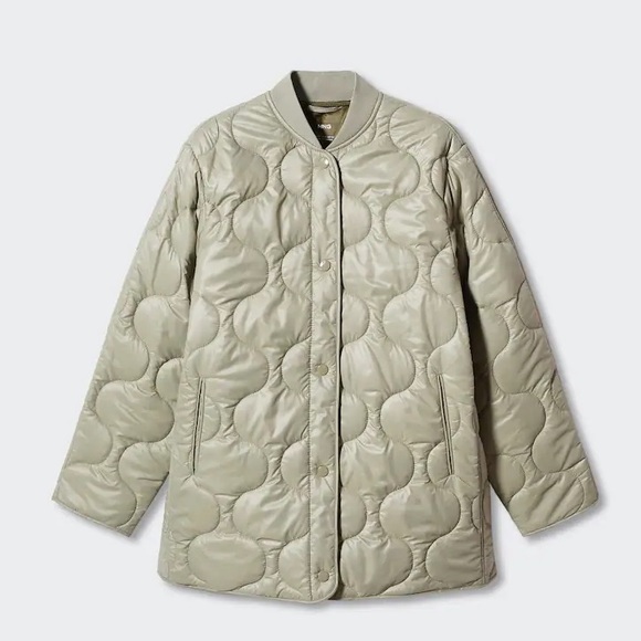 Mango MNG satin quilted padded blogger favorite puffer jacket water repellent - Picture 5 of 9